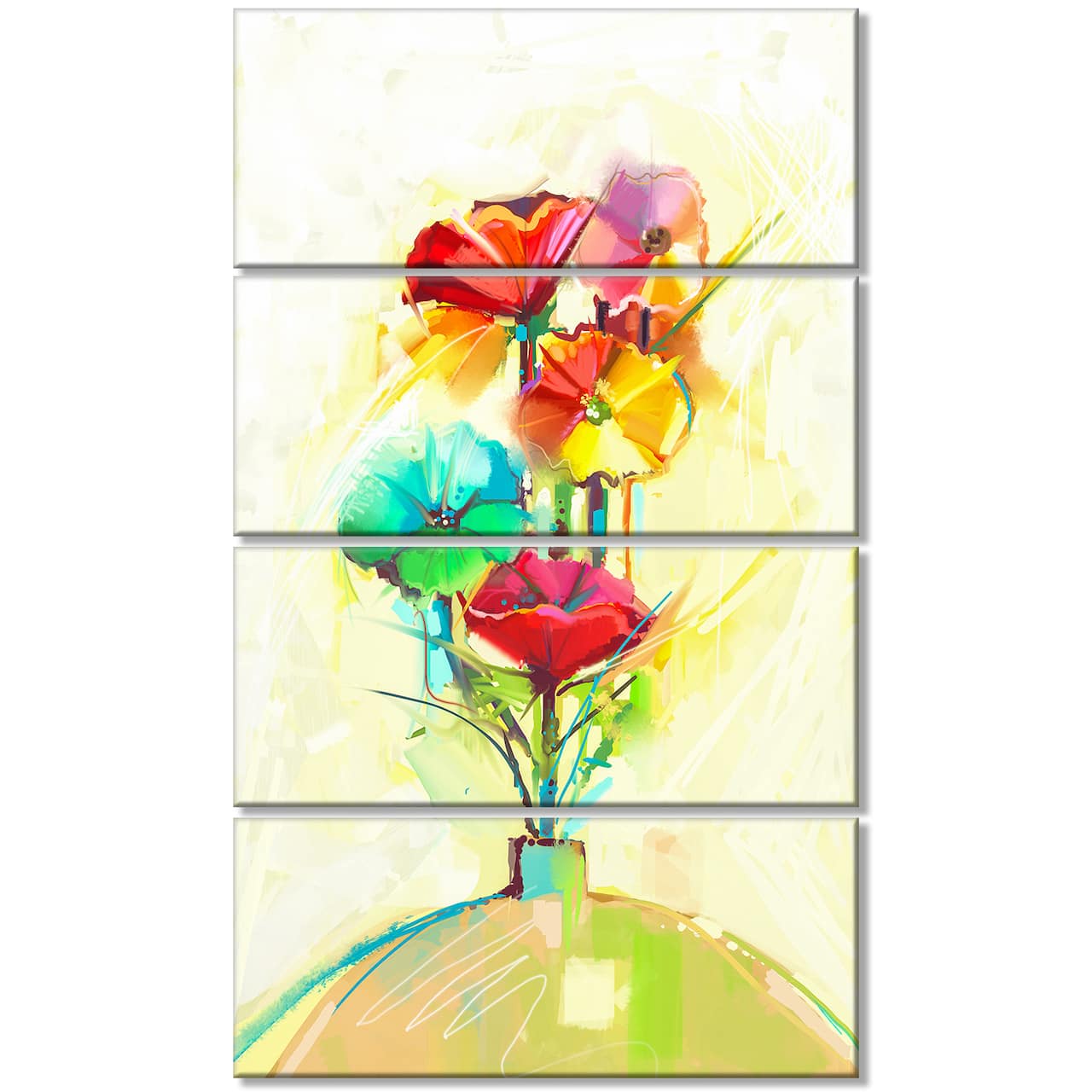 Designart - Spring Flowers Bouquet in a Vase - Large Floral Canvas Art Print